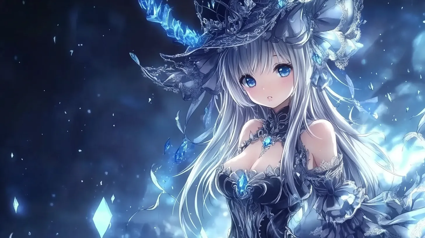 魔法衣装を着たファンタジーアニメ少女